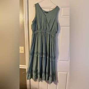 Sleeveless western coastal boho dress  with Lace Details